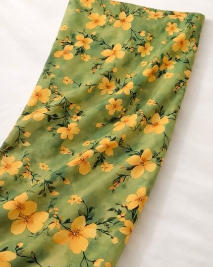 قطن مرمر اخضر زيتوني مزهر